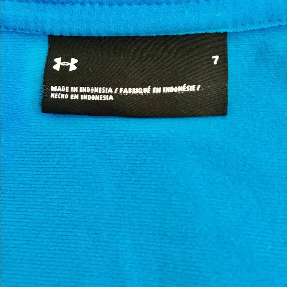 Under Armour Jacket Girl’s 7 Blue Full Zip Athletic Activewear Athleisure Sporty